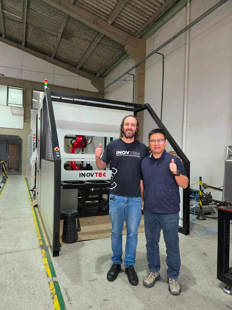 Representantes da Inovtec e da FAIRINO durante visita institucional no Brasil